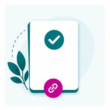 Simple approved estimate card with a scheduling link symbol.